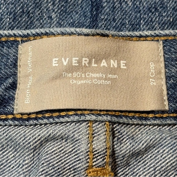 🌻 EVERLANE 27 CROP Women’s THE 90s CHEEKY MOM Jeans Denim Ankle Medium Blue - Picture 8 of 11